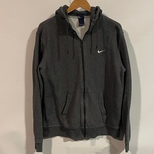 Nike Men's Dark Gray Zip-Up fleece hoodie sweatshirt Sweater